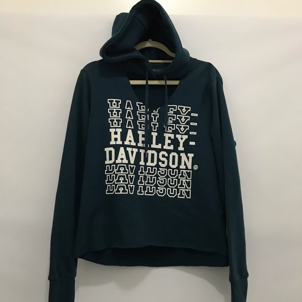 NWT Harley-Davidson Women’s Teal Hooded Sweater Size L